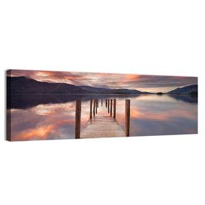 Flooded Jetty In Derwent Water Wall Art