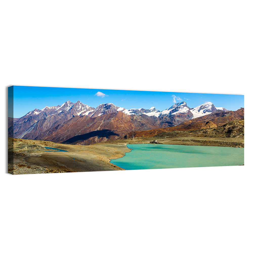Turquoise Alpine Lake, Switzerland Wall Art, canvas print, panoramic