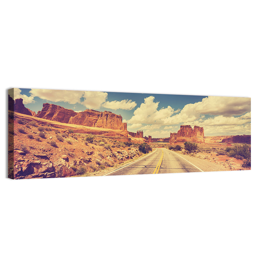 Vintage Desert Road In USA Wall Art