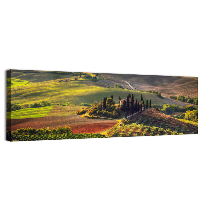 Val D'orcia Sunset Hills Wall Art as a canvas print