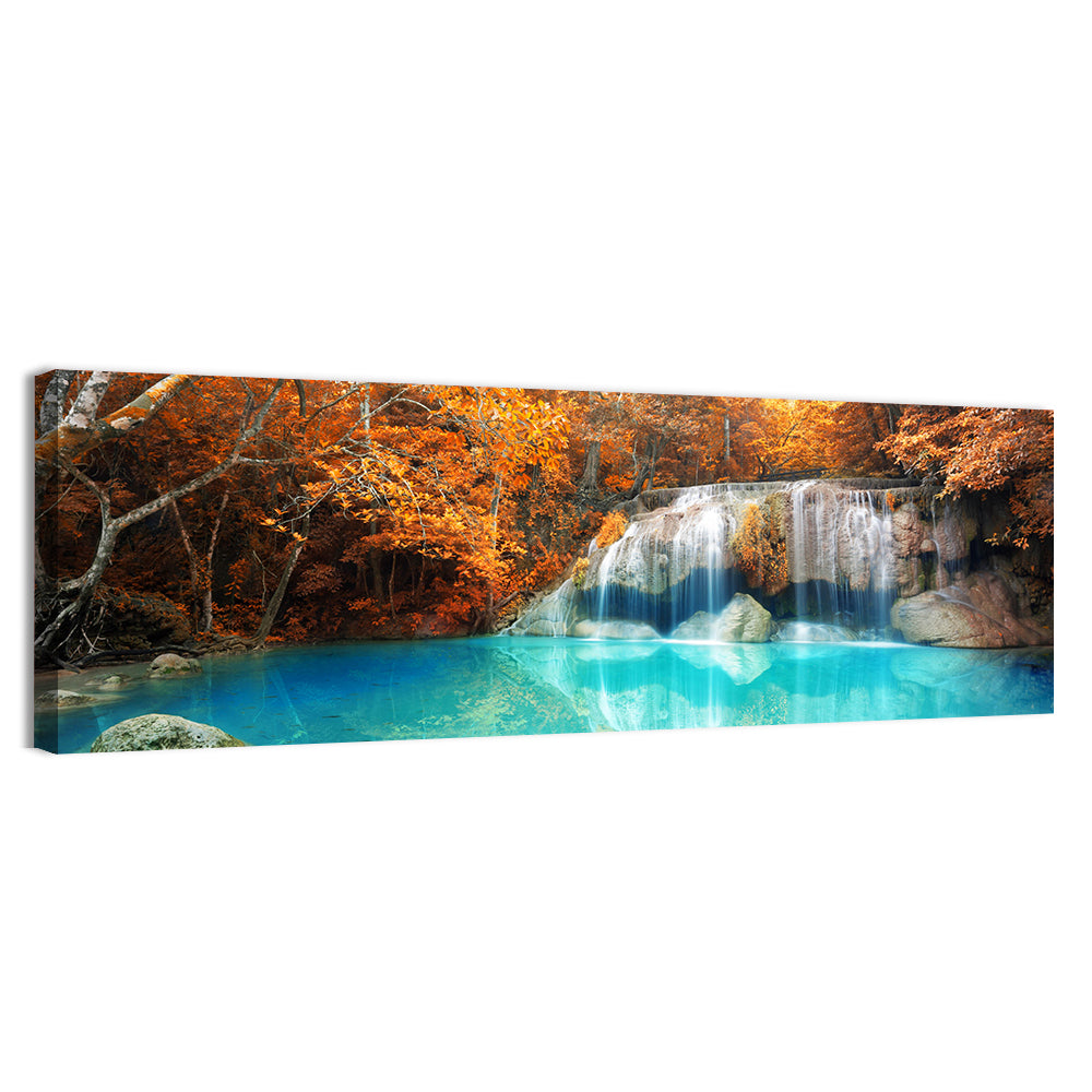 Erawan Waterfall Autumn Reflection Wall Art