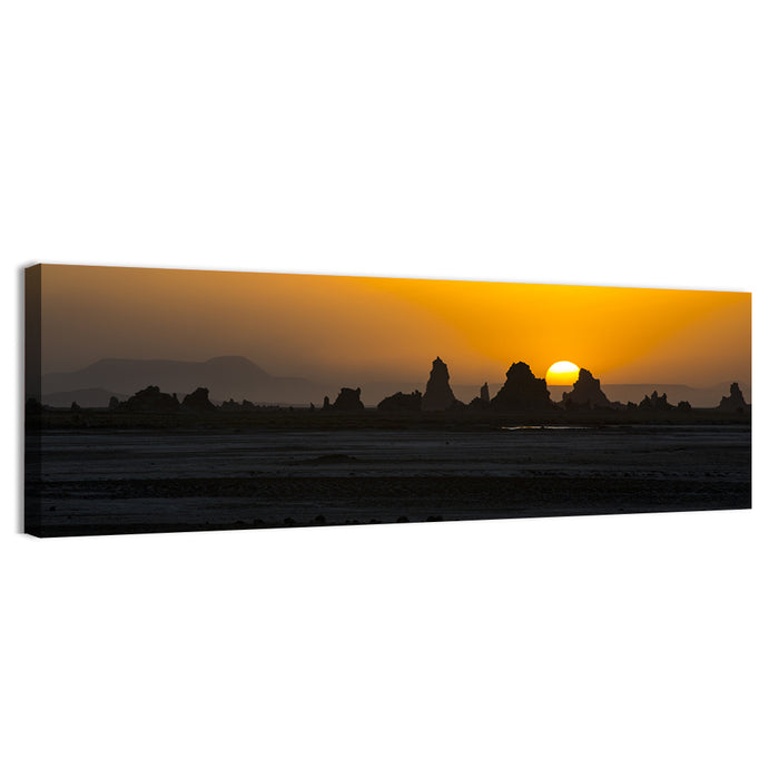 Sunset Over Lac Abbe Wall Art as a canvas print