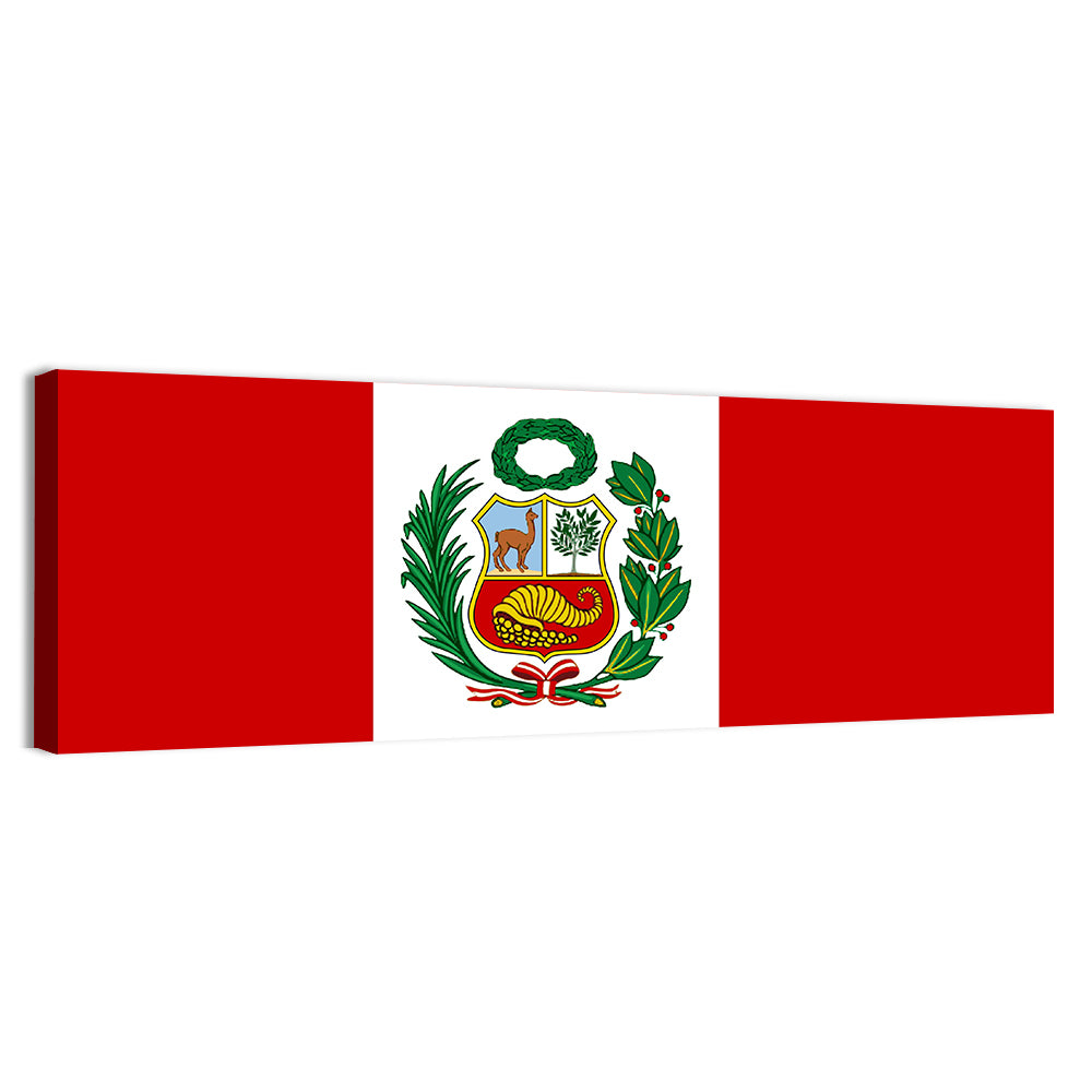 Peruvian Flag with Coat of Arms Wall Art