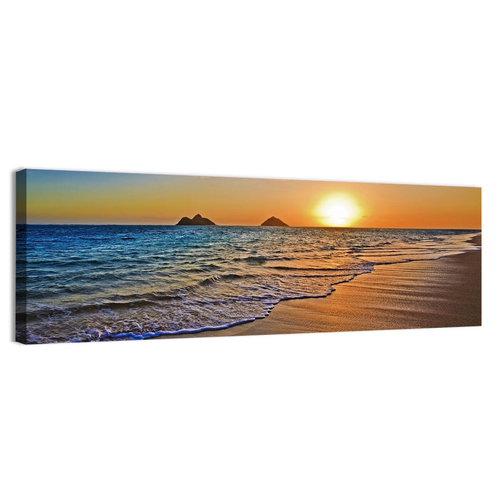 Lanikai Sunrise Over Mokulua Islands Wall Art as a canvas print