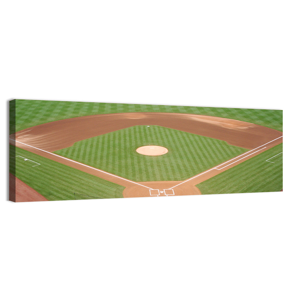 Aerial Baseball Diamond Wall Art, canvas print, panoramic