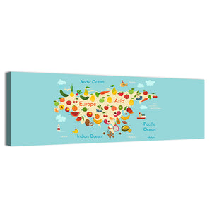 Fruit World Map Wall Art