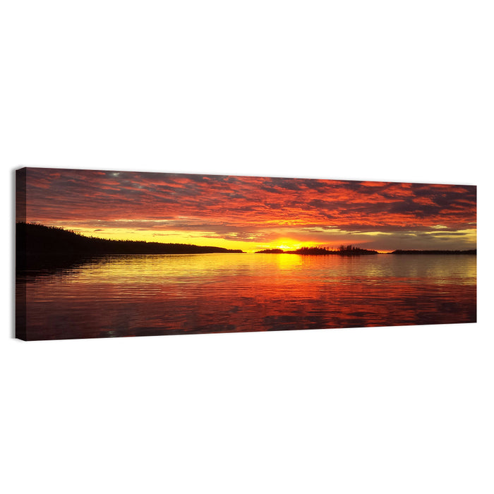 Lake Athabasca Sunset Reflection Wall Art as a canvas print