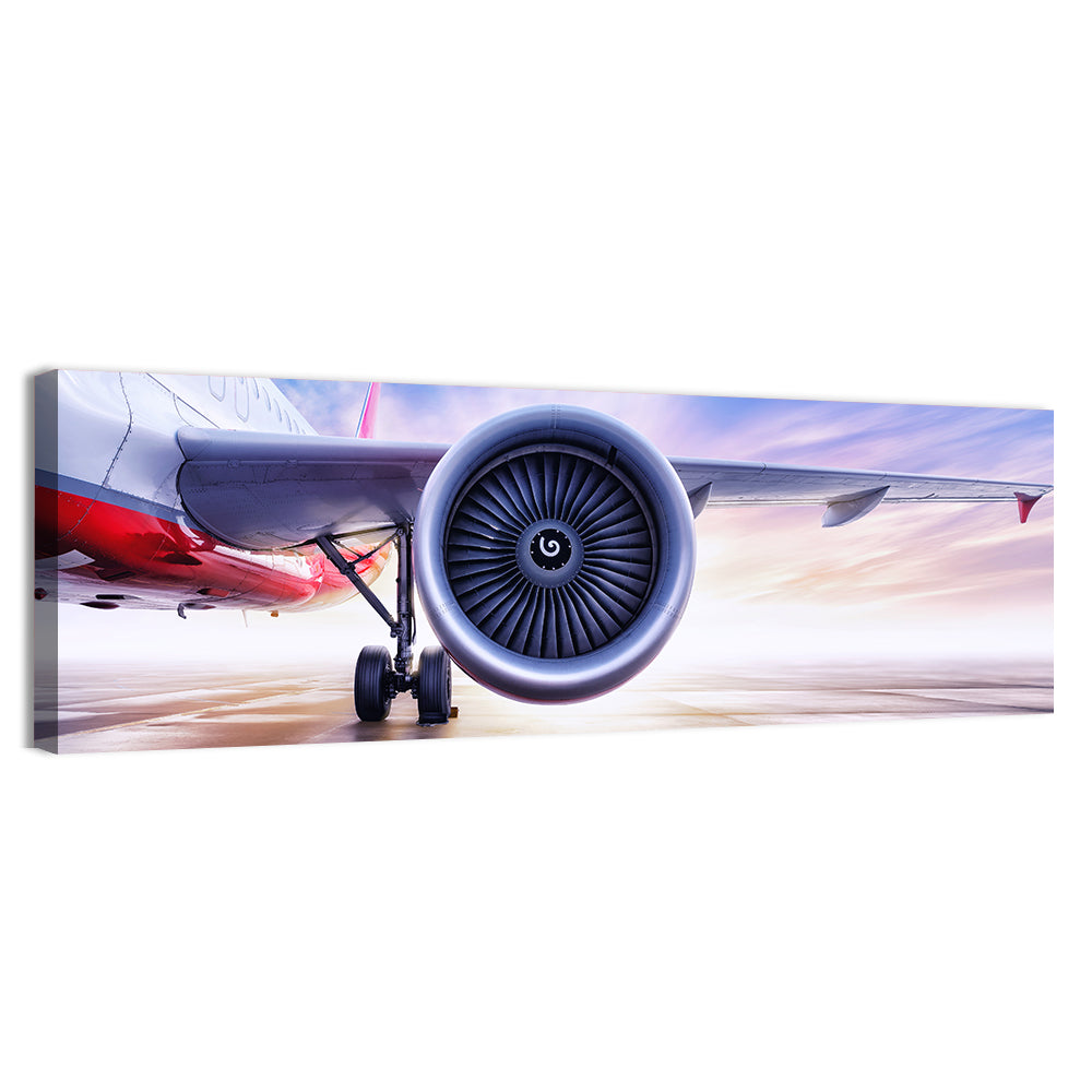 Low Angle Jet Engine on Tarmac Wall Art