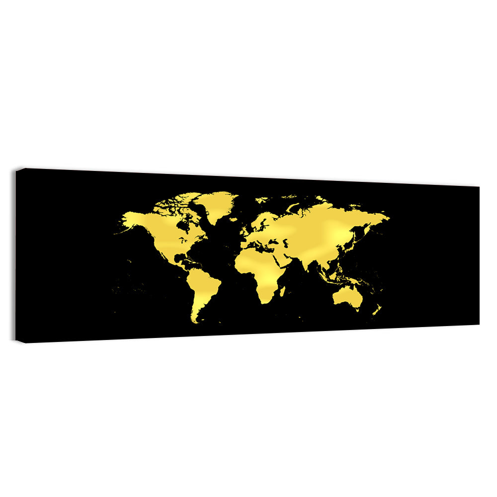 Metallic Gold World Map Wall Art