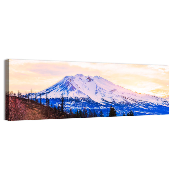 Sunset Over Mount Shesta Wall Art as a canvas print