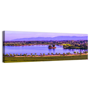 Tea Plantation With Lake In Thai Wall Art