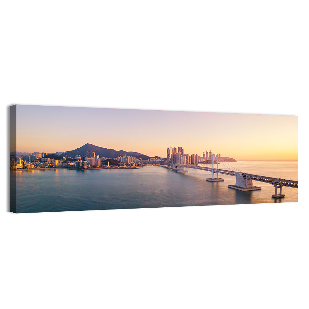 Gwangan Bridge Sunrise Skyline Wall Art