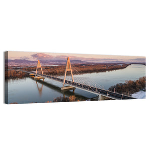 Megyeri Bridge At Dusk Wall Art