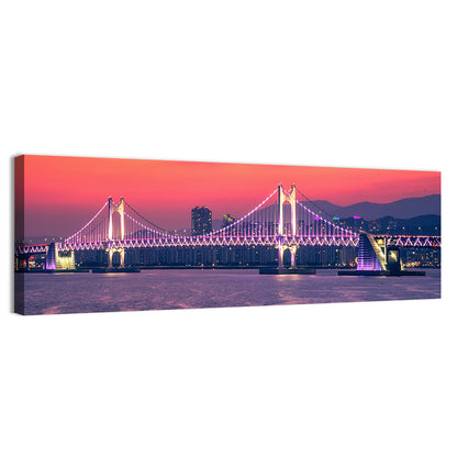 Gwangan Bridge At Night in Busan Wall Art