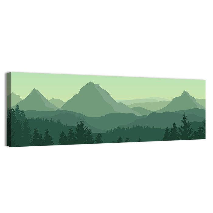 Green Mountain Silhouette Wall Art as a canvas print