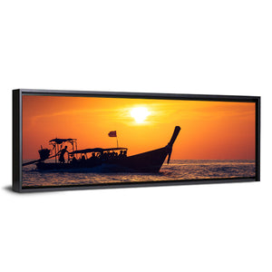 Fishing Boat Sunset Wall Art