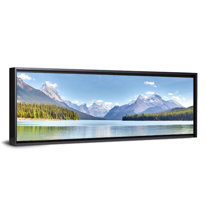 Spirit Island Maligne Lake Wall Art as a framed canvas