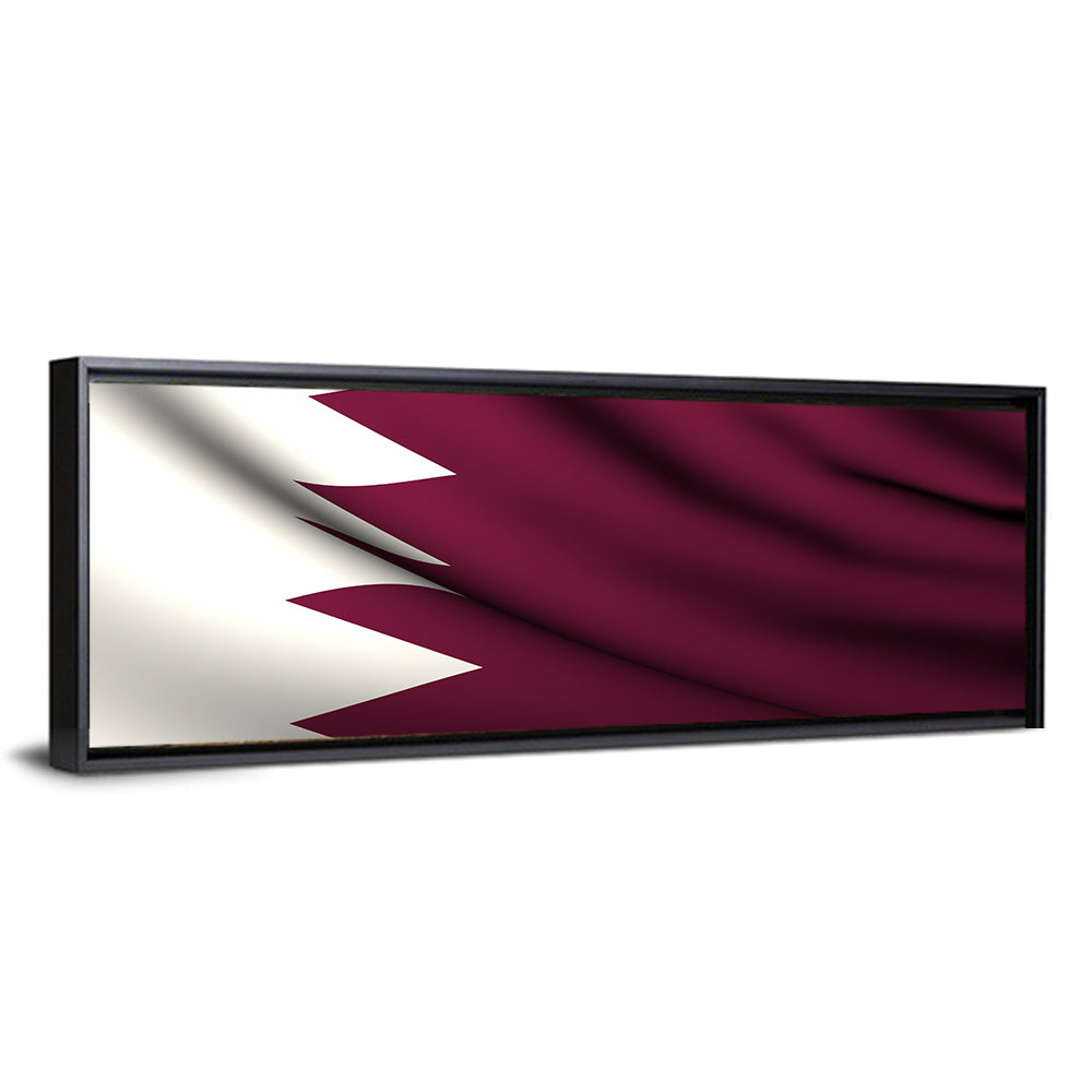 Waving Qatar Flag Wall Art