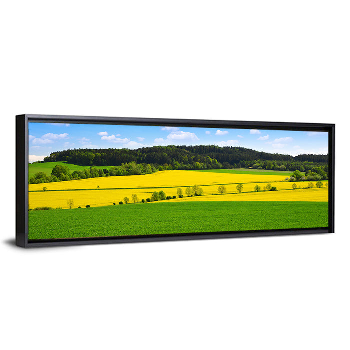 Spring Czech Countryside Landscape Wall Art as a framed canvas