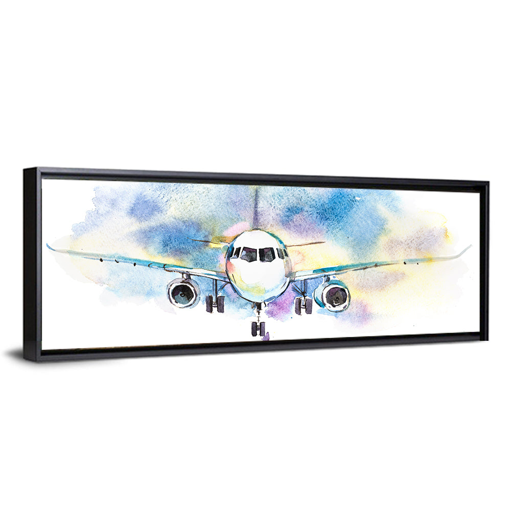 Symmetrical Airplane Watercolor Sketch Wall Art