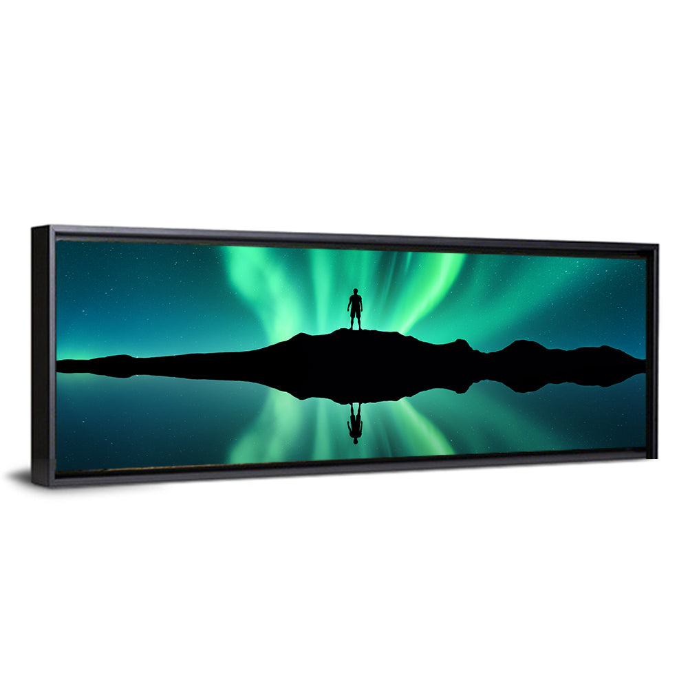 Northern Lights Over Mountain Lake, Norway Wall Art