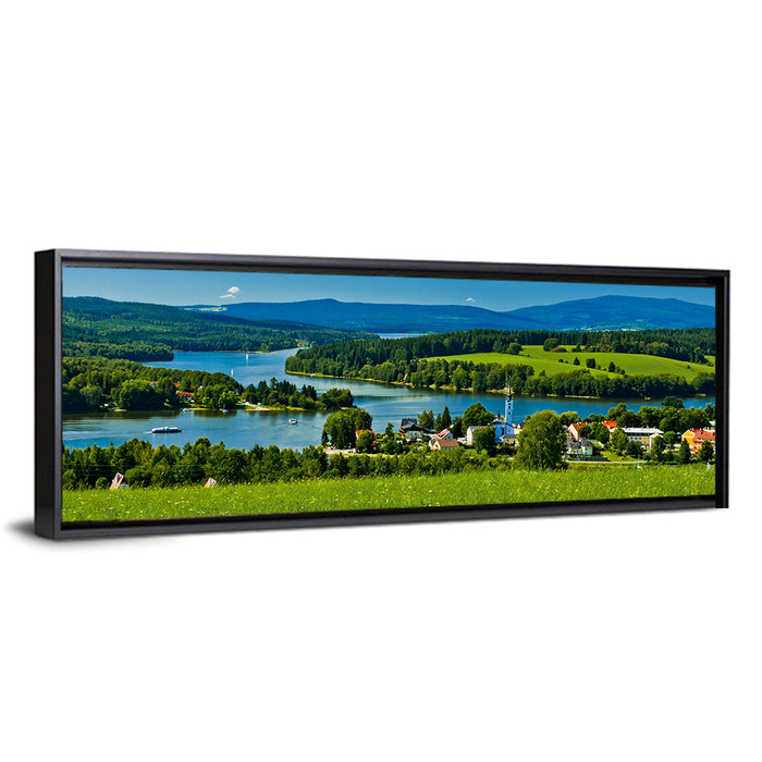Frymburk Village Near Lipno Lake Wall Art as a framed canvas