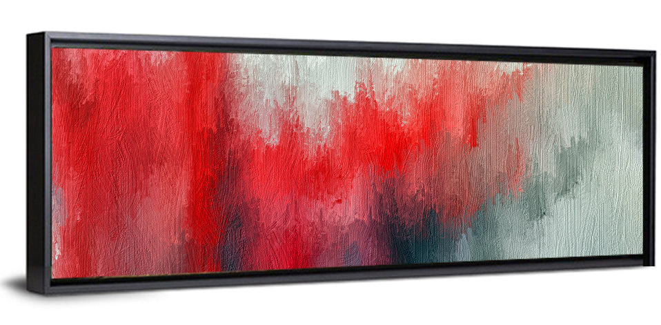 Red to Gray Oil Brushstrokes Wall Art