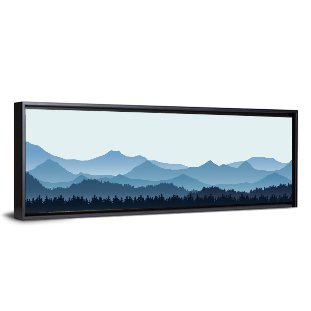 Layered Blue Mountain Range Wall Art