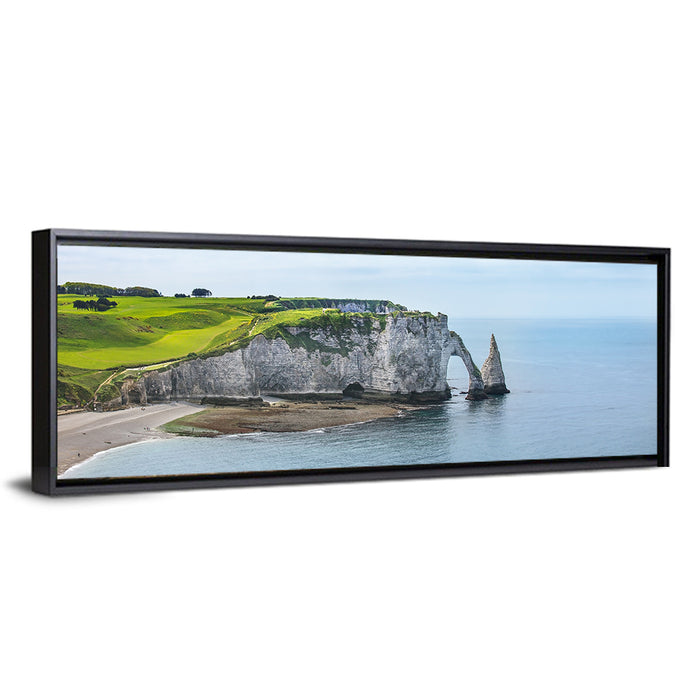Étretat Porte D'aval Cliff Wall Art as a framed canvas