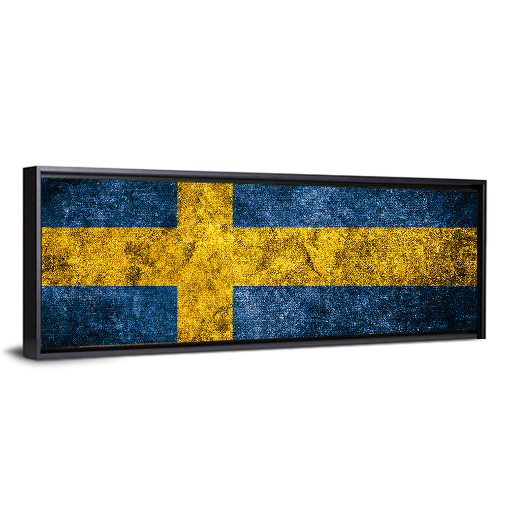 Distressed Sweden Flag Wall Art