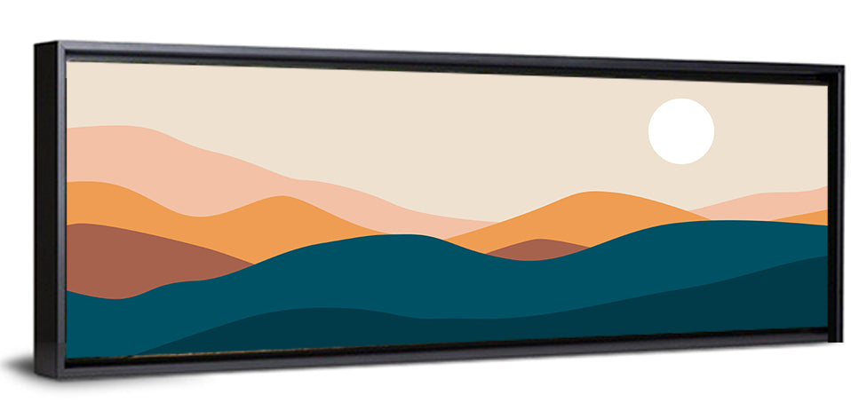 Mid Century Mountain Sunset Wall Art