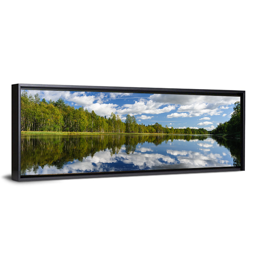 Red Kayak on Calm Lake Wall Art