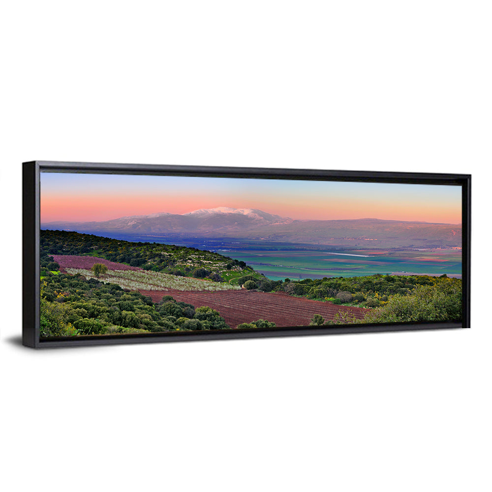 Mount Hermon Sunset Over Farmland Wall Art