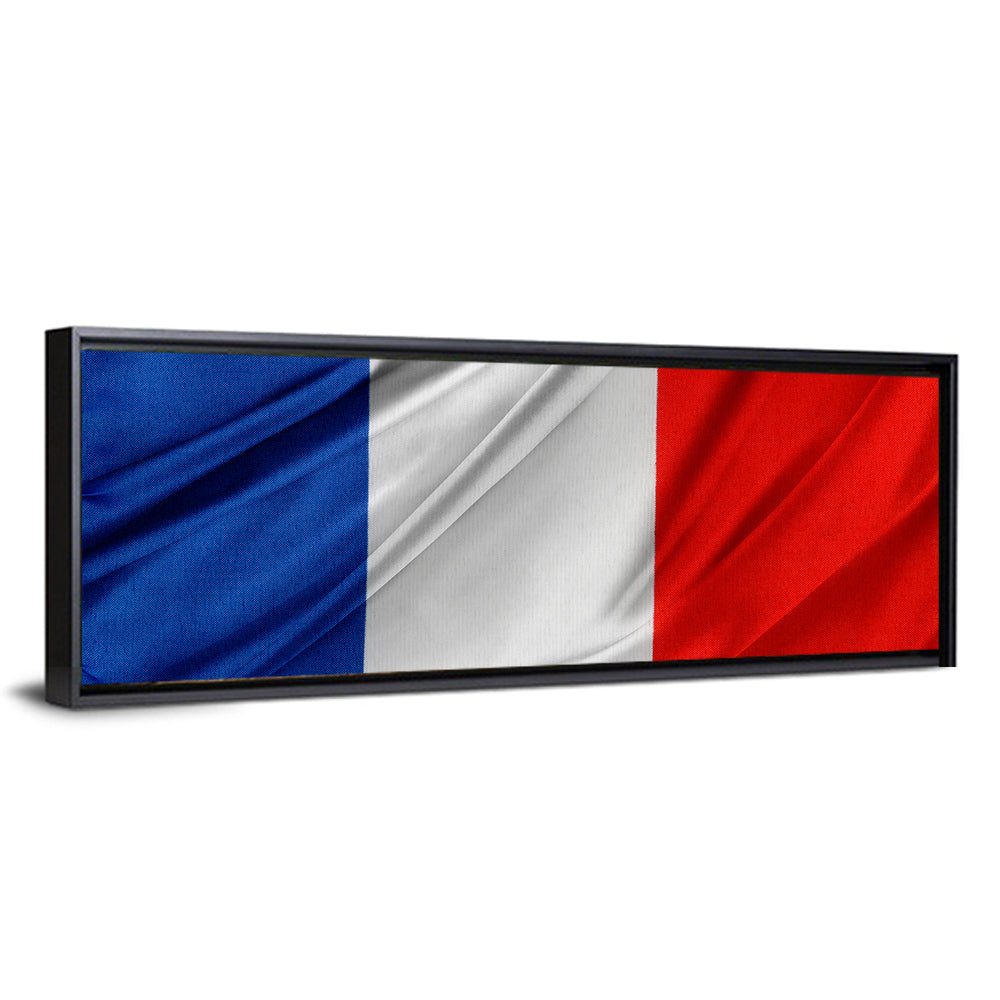 French Flag Tricolor with Folded Texture Wall Art