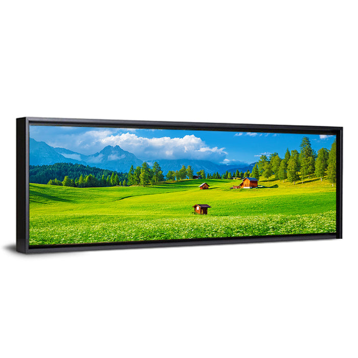 Alpine Valley Meadow, Austria Wall Art as a framed canvas