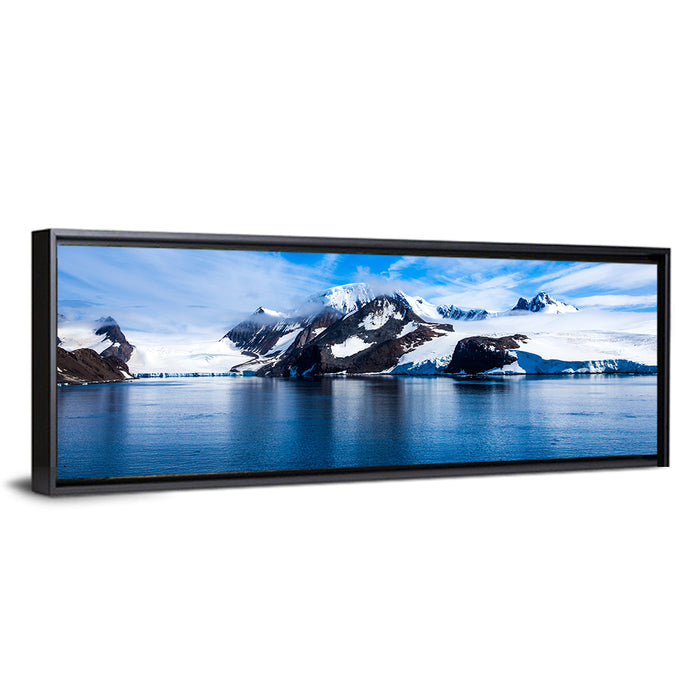 Antarctic Glacier Reflection Wall Art as a framed canvas