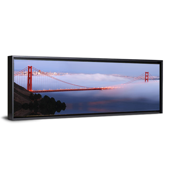 Golden Gate Bridge at Dusk Wall Art as a framed canvas