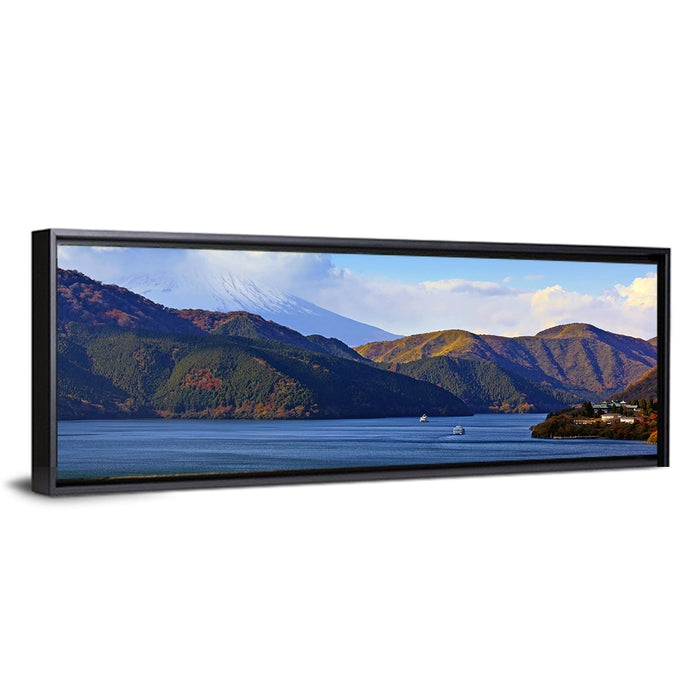 Lake Ashi with Mount Fuji Wall Art as a framed canvas