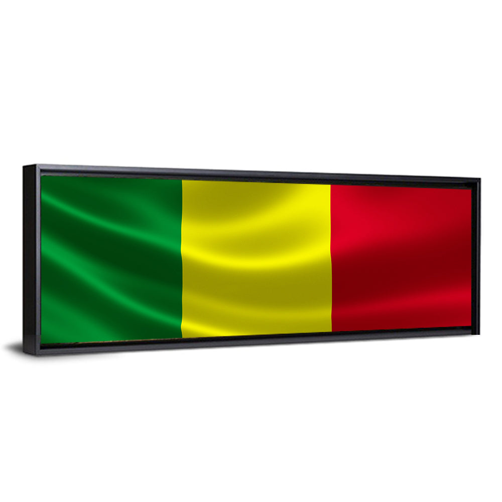 Mali Flag with Waving Fabric Texture Wall Art