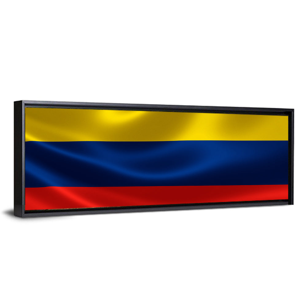 Colombian Flag with Rippling Texture Wall Art