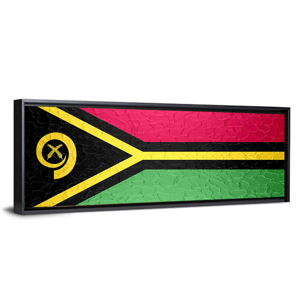 Vanuatu Flag with Boar Tusk Emblem Wall Art