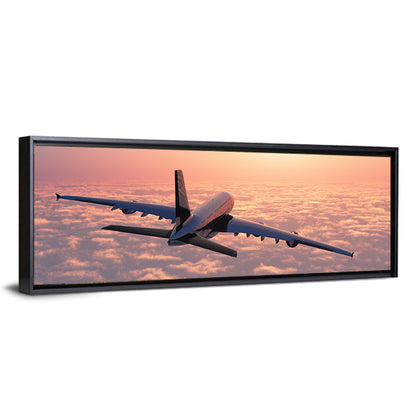 Passenger Plane Above Clouds Wall Art