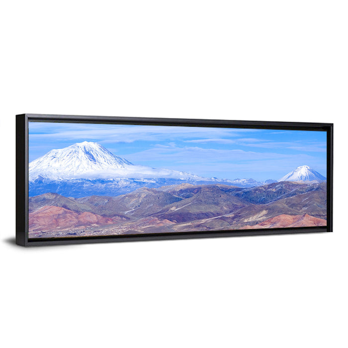 Snow-capped Mount Ararat Wall Art as a framed canvas