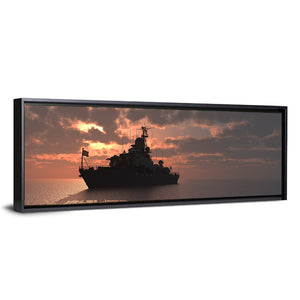 Military Ship In The Sea Wall Art