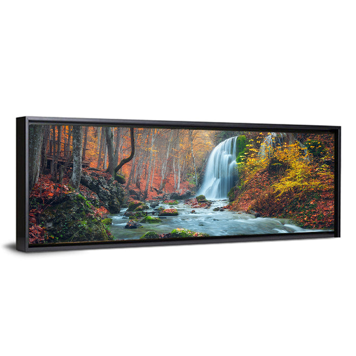 Autumn Silver Stream, Crimea Wall Art as a framed canvas