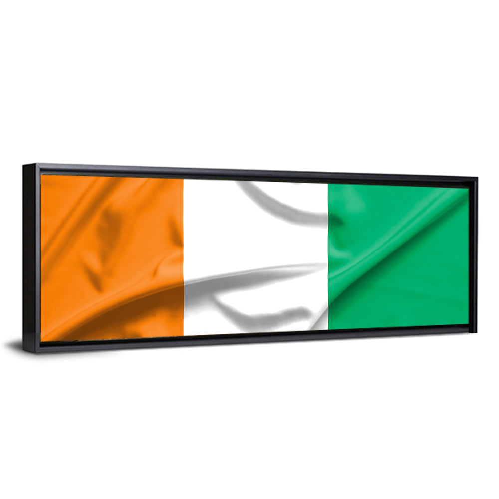 Ivory Coast Flag Rippled Tricolor Wall Art