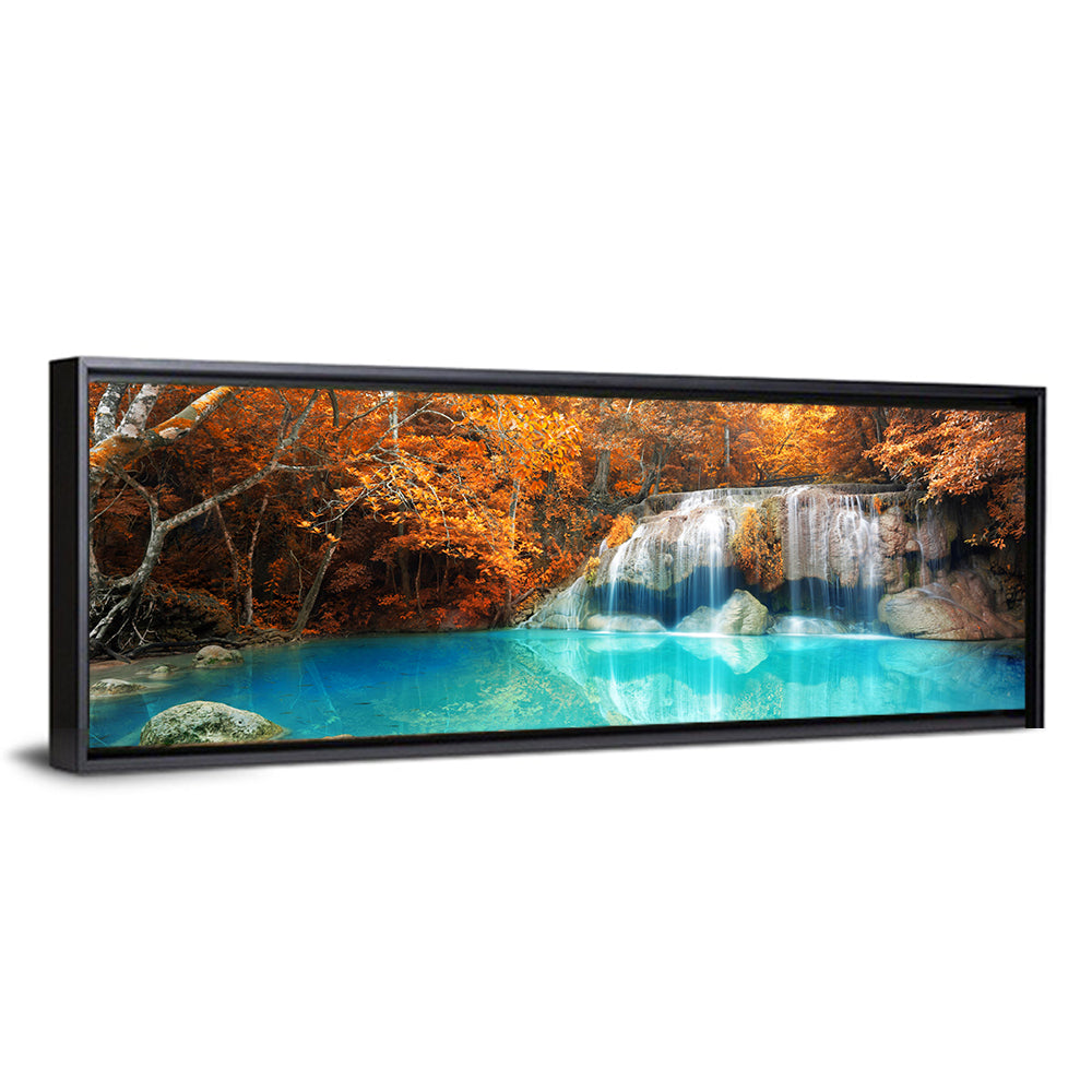 Erawan Waterfall Autumn Reflection Wall Art