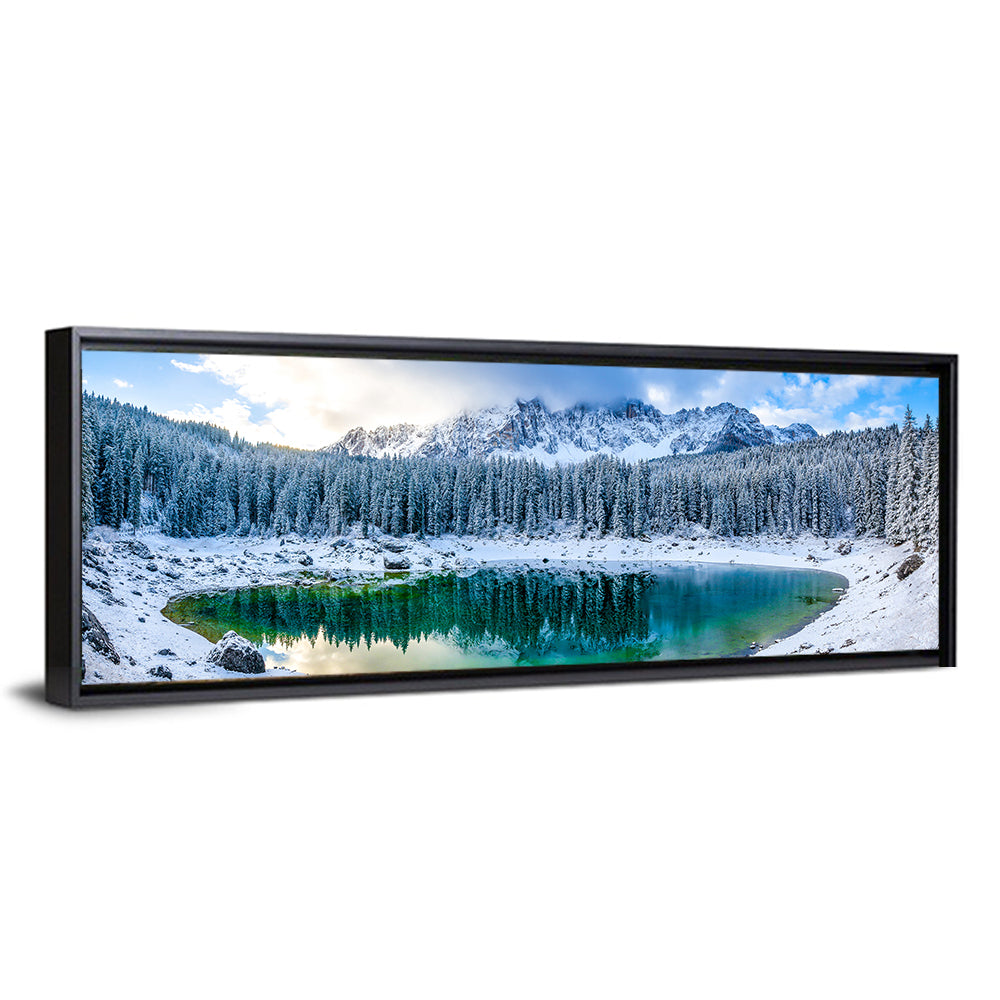 Snowy Mountain Lake Reflection Wall Art