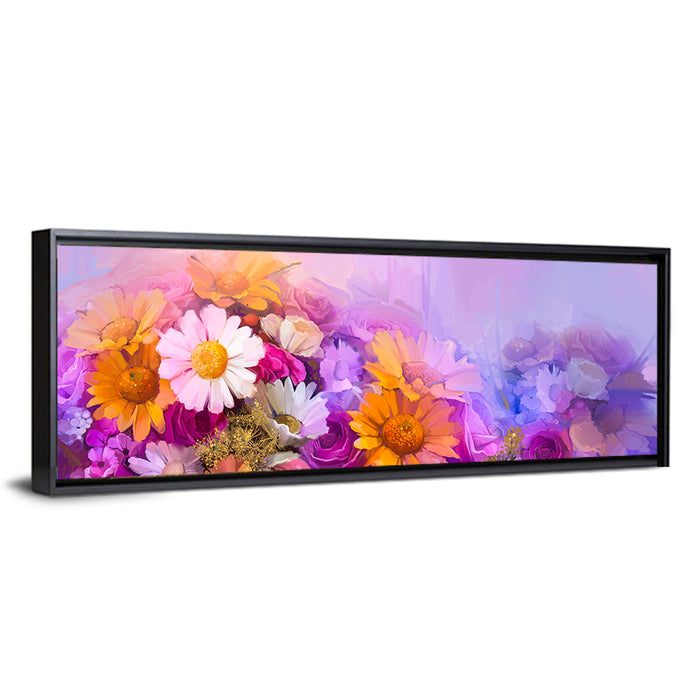 Spring Blooms with Gradient Wash Wall Art as a framed canvas