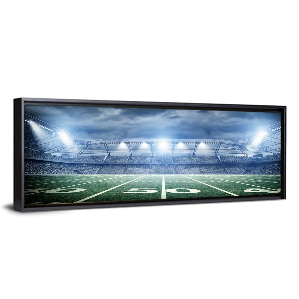 Floodlit Soccer Stadium at Night Wall Art